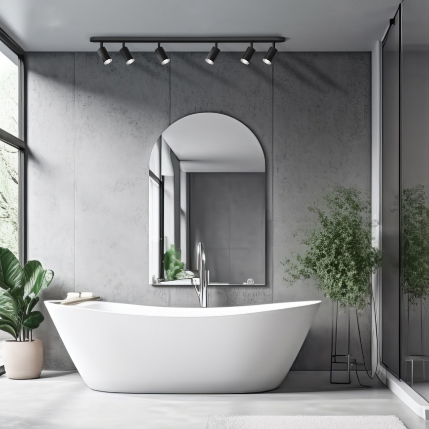 LED RGBW dimmbarer Badezimmer-Einbaustrahler TURYN 6xGU10/6,5W/230V 2700-6500K Wi-Fi IP44 schwarz