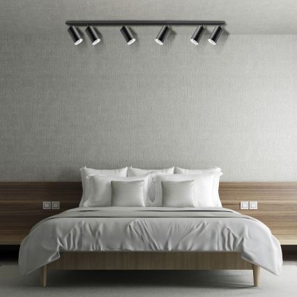 LED RGBW dimmbarer Badezimmer-Einbaustrahler TURYN 6xGU10/6,5W/230V 2700-6500K Wi-Fi IP44 schwarz