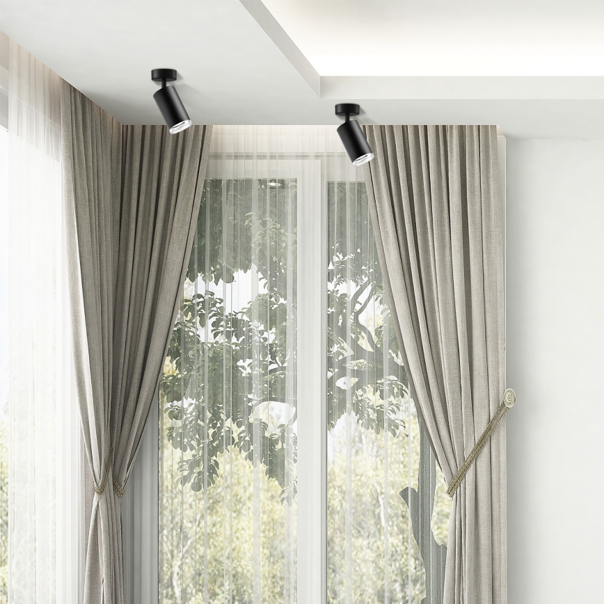 LED RGBW dimmbarer Badezimmer-Spot TURYN 1xGU10/6W/230V 3000K IP44 schwarz + Fernbedienung