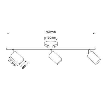 LED RGBW dimmbarer Einbaustrahler GOLDI 3xGU10/6W/230V 3000K goldfarben + Fernbedienung