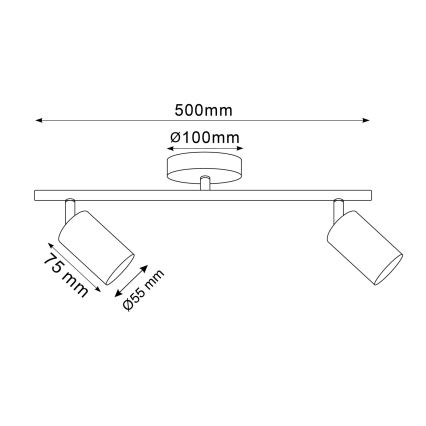 LED RGBW dimmbarer Einbaustrahler GOLDI 2xGU10/4,8W/230V 3000K goldfarben + Fernbedienung