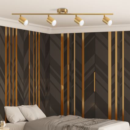 LED RGBW dimmbarer Deckenspot GOLDI 4xGU10/6W/230V 3000K gold + Fernbedienung