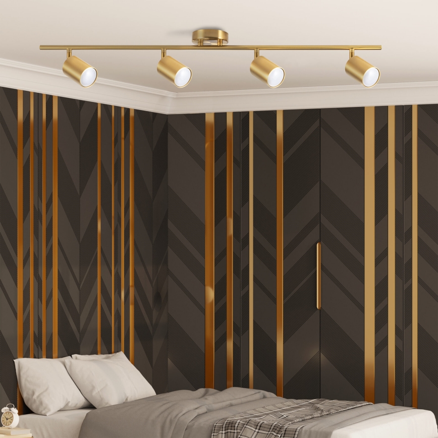 LED RGBW dimmbarer Deckenspot GOLDI 4xGU10/6W/230V 3000K gold + Fernbedienung