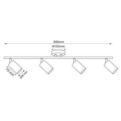 LED RGBW dimmbarer Deckenspot GOLDI 4xGU10/6W/230V 3000K gold + Fernbedienung
