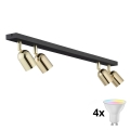 LED RGBW dimmbarer Einbaustrahler TOP 4xGU10/6,5W/230V 2700-6500K schwarz/gold