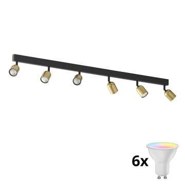LED RGBW dimmbarer Einbaustrahler TOP 6xGU10/6,5W/230V 2700-6500K gold/schwarz