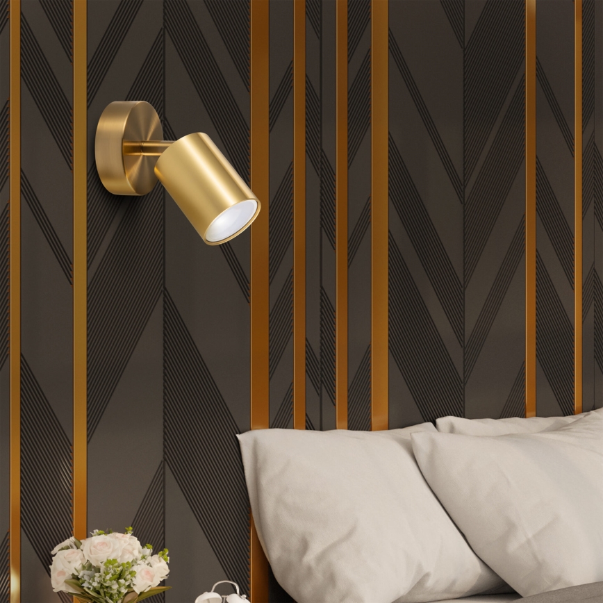 LED RGBW dimmbarer Wandstrahler GOLDI 1xGU10/6W/230V 3000K goldfarben + Fernbedienung