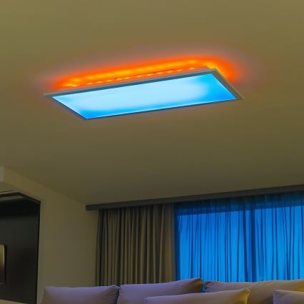 LED RGBW dimmbares Aufputz-LED-Panel LED/22W/230V 2700-6500K 29,5x59,5 cm + Fernbedienung