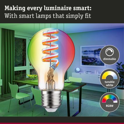 LED RGBW dimmbares FILAMENT-Leuchtmittel E27/6,3W/230V 2200-6500K - Paulmann 29156