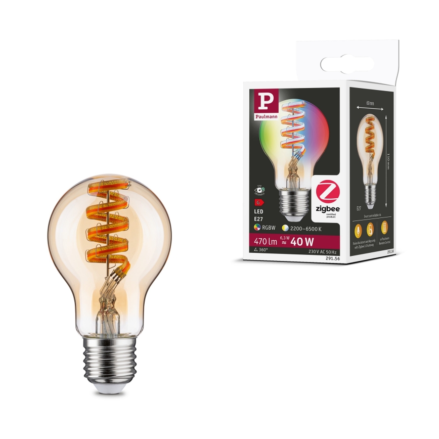 LED RGBW dimmbares FILAMENT-Leuchtmittel E27/6,3W/230V 2200-6500K - Paulmann 29156