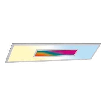 LED RGBW dimmbares Panel LED/20W/230V 3000-6500K 25x100 cm silber + Fernbedienung