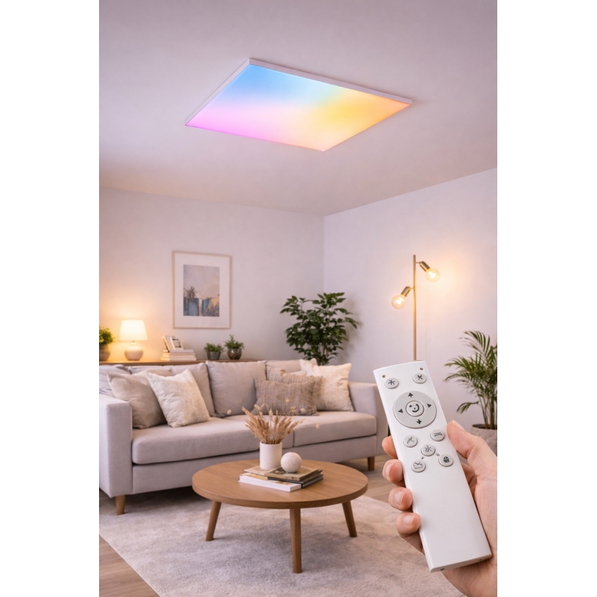 LED RGBW Dimmbares Aufputz-Panel LED/24W/230V 2700-6500K Weiß + Fernbedienung