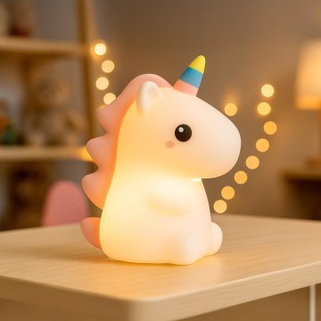 LED RGBW dimmbares, wiederaufladbares, berührungsgesteuertes Kinder-Nachtlicht UNICORN LED/1W/5V 1200 mAh