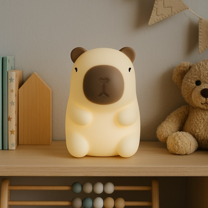 LED RGBW, dimmbares, wiederaufladbares Touch-Nachtlicht für Kinder KAPYBARA LED/0,45W/5V 800 mAh