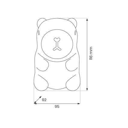 LED RGBW, dimmbares, wiederaufladbares Touch-Nachtlicht für Kinder KAPYBARA LED/0,45W/5V 800 mAh