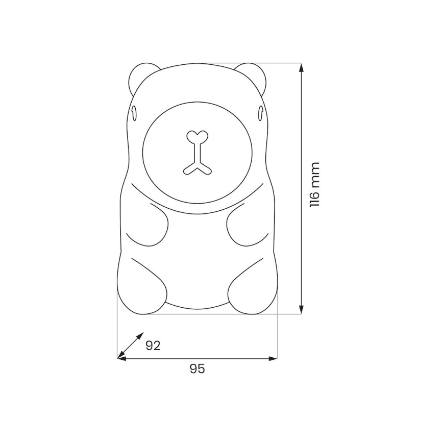 LED RGBW, dimmbares, wiederaufladbares Touch-Nachtlicht für Kinder KAPYBARA LED/0,45W/5V 800 mAh