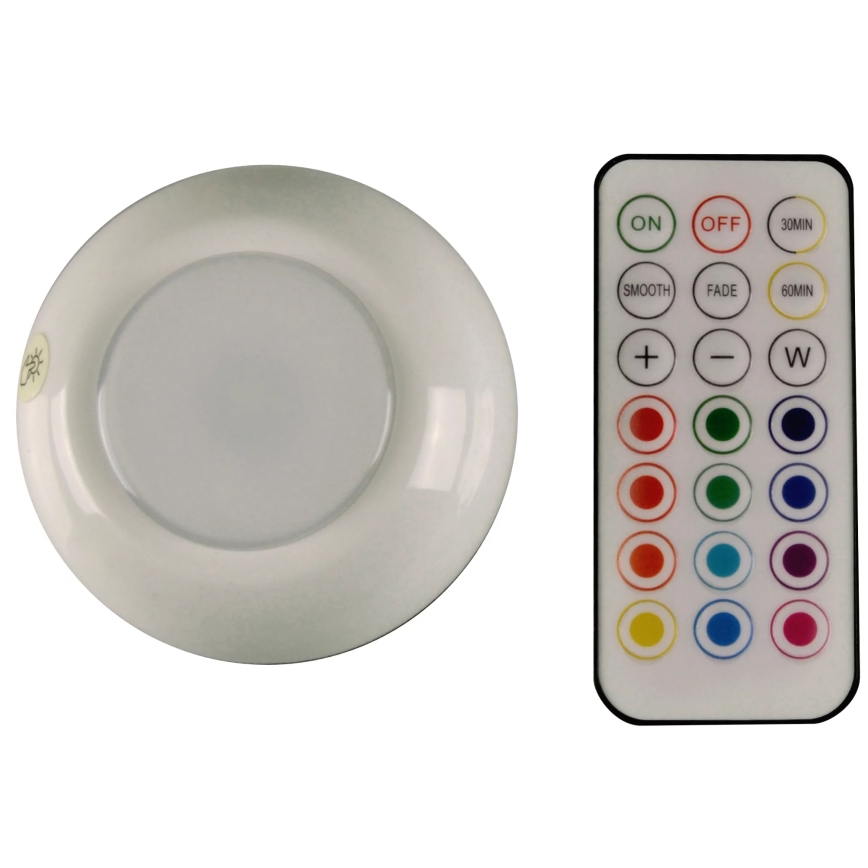 Dimmbare Möbelbeleuchtung (LED RGBW) LED/0,5W/4,5V 3xAAA weiß + Fernbedienung