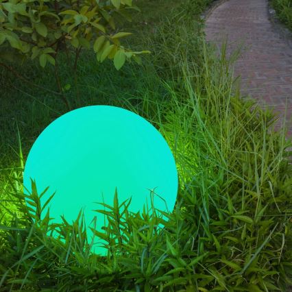 LED-RGBW-Solarleuchte BALL LED/3,2V d 20 cm IP65 + Fernbedienung