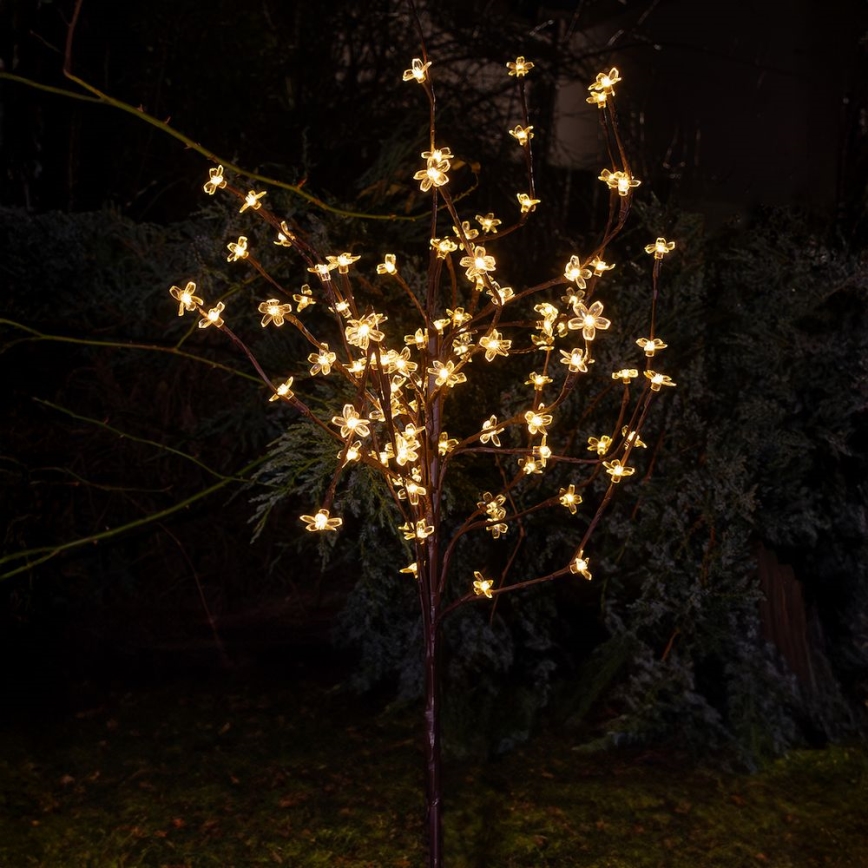 LED RGBW Solarleuchte TREE LED/0,1W/1,2V 600 mAh IP44 braun
