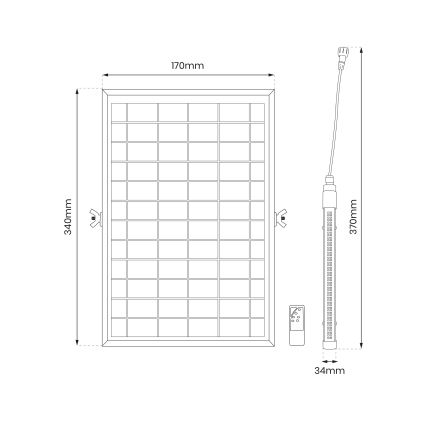 Dimmbare LED-Röhre für den Außenbereich mit Sensor und Solarpanel JIMMY 40W/5000 mAh 3,7V 6000K IP65 + Fernbedienung