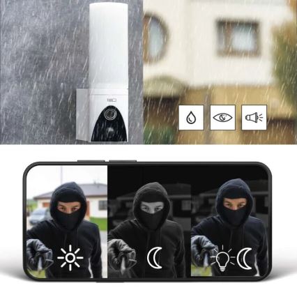 LED-Smart-Kamera mit Leuchte für den Outdoor-Bereich GoSmart LED/12W/230V IP65 Wi-Fi Tuya weiß