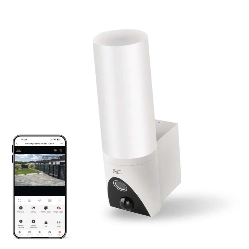 LED-Smart-Kamera mit Leuchte für den Outdoor-Bereich GoSmart LED/12W/230V IP65 Wi-Fi Tuya weiß
