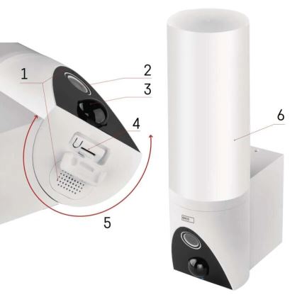 LED-Smart-Kamera mit Leuchte für den Outdoor-Bereich GoSmart LED/12W/230V IP65 Wi-Fi Tuya weiß