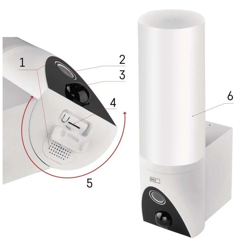 LED-Smart-Kamera mit Leuchte für den Outdoor-Bereich GoSmart LED/12W/230V IP65 Wi-Fi Tuya weiß