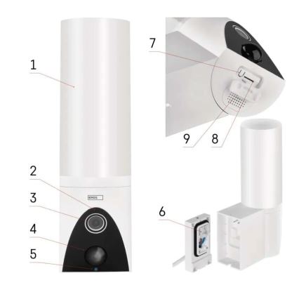LED-Smart-Kamera mit Leuchte für den Outdoor-Bereich GoSmart LED/12W/230V IP65 Wi-Fi Tuya weiß