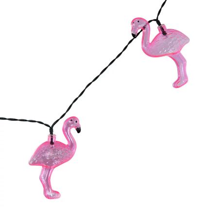LED Solar-Dekorationslichterkette 10xLED/1,2V 300 mAh 3,8 m IP44 Flamingo
