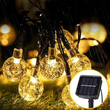 LED-Solar-Deko-Lichterkette 50xLED/8 Funktionen 500 mAh 9,5 m IP67 warmweiß