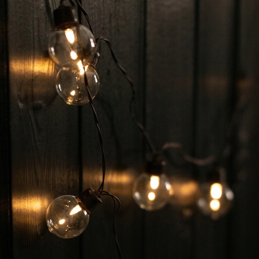 LED-Solar-Dekorationslichterkette 30 LEDs/8 Funktionen 500 mAh 10,6 m IP67 Warmweiß