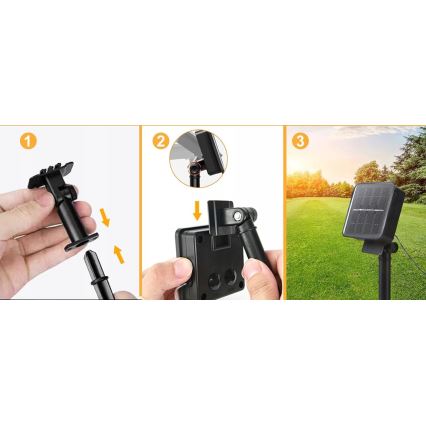 LED-Solar-Dekorationslichterkette 30 LEDs/8 Funktionen 500 mAh 10,6 m IP67 Warmweiß