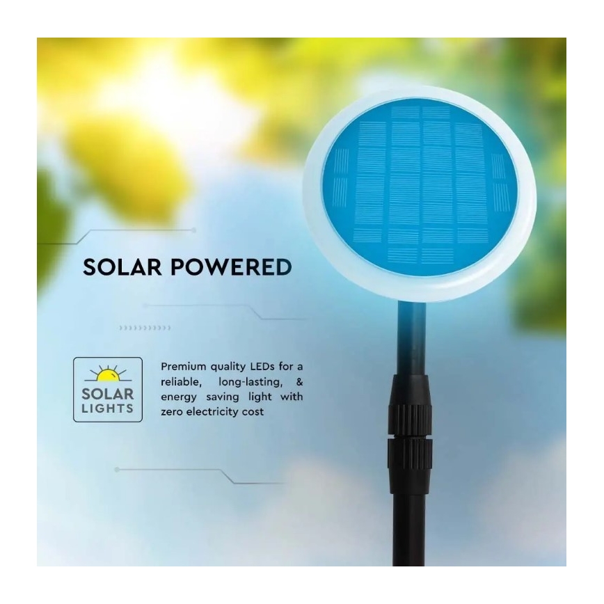 LED verstellbare Solarleuchte GARDEN LED/8W/5V 60-129 cm 4000K IP65 2000 mAh