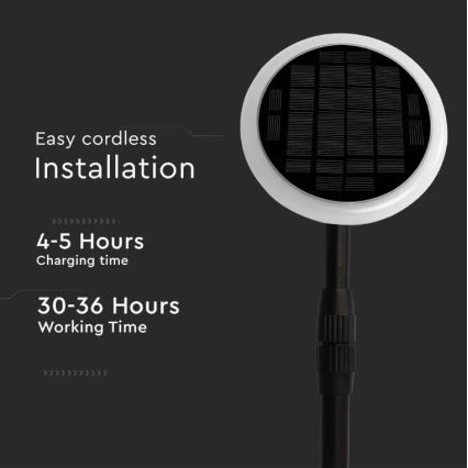 LED verstellbare Solarleuchte GARDEN LED/8W/5V 60-129 cm 4000K IP65 2000 mAh