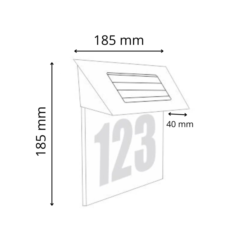 LED-Solar-Hausnummer LED/1,2V 200 mAh IP44