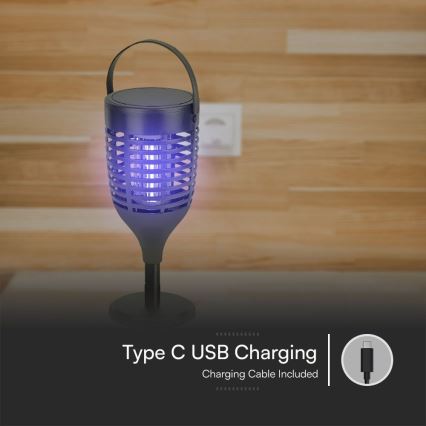 LED Solar-Insektenfänger 3in1 LED/1,3W/3,7V IP24 20 m² 2200 mAh