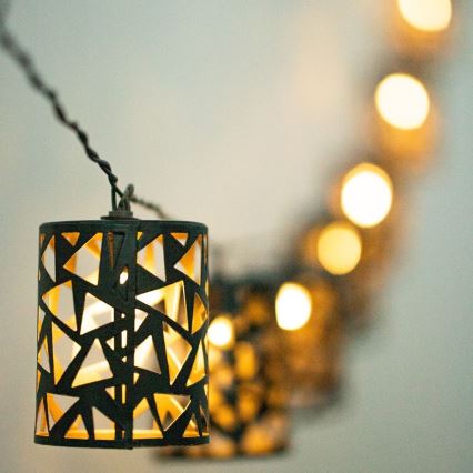 LED Solar-Lichterkette 10xE12/3,65m 600 mAh IP44 warmweiß