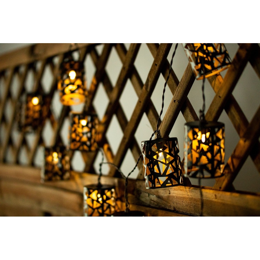 LED Solar-Lichterkette 10xE12/3,65m 600 mAh IP44 warmweiß