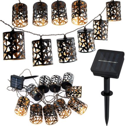 LED Solar-Lichterkette 10xE12/3,65m 600 mAh IP44 warmweiß