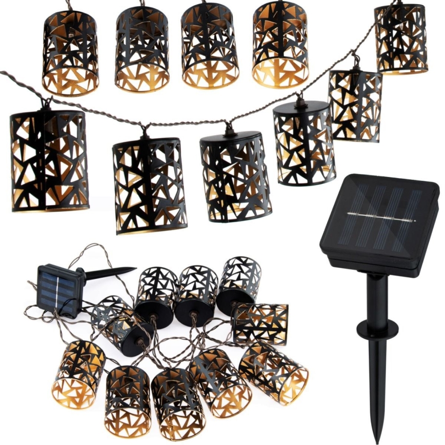 LED Solar-Lichterkette 10xE12/3,65m 600 mAh IP44 warmweiß