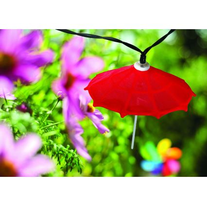 LED Solar-Lichterkette 10xLED/1,2V 300 mAh 3,8 m IP44 für Sonnenschirme