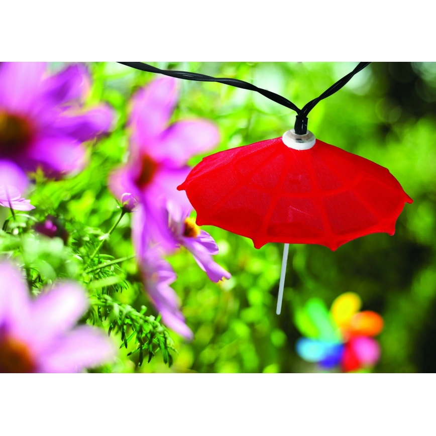 LED Solar-Lichterkette 10xLED/1,2V 300 mAh 3,8 m IP44 für Sonnenschirme