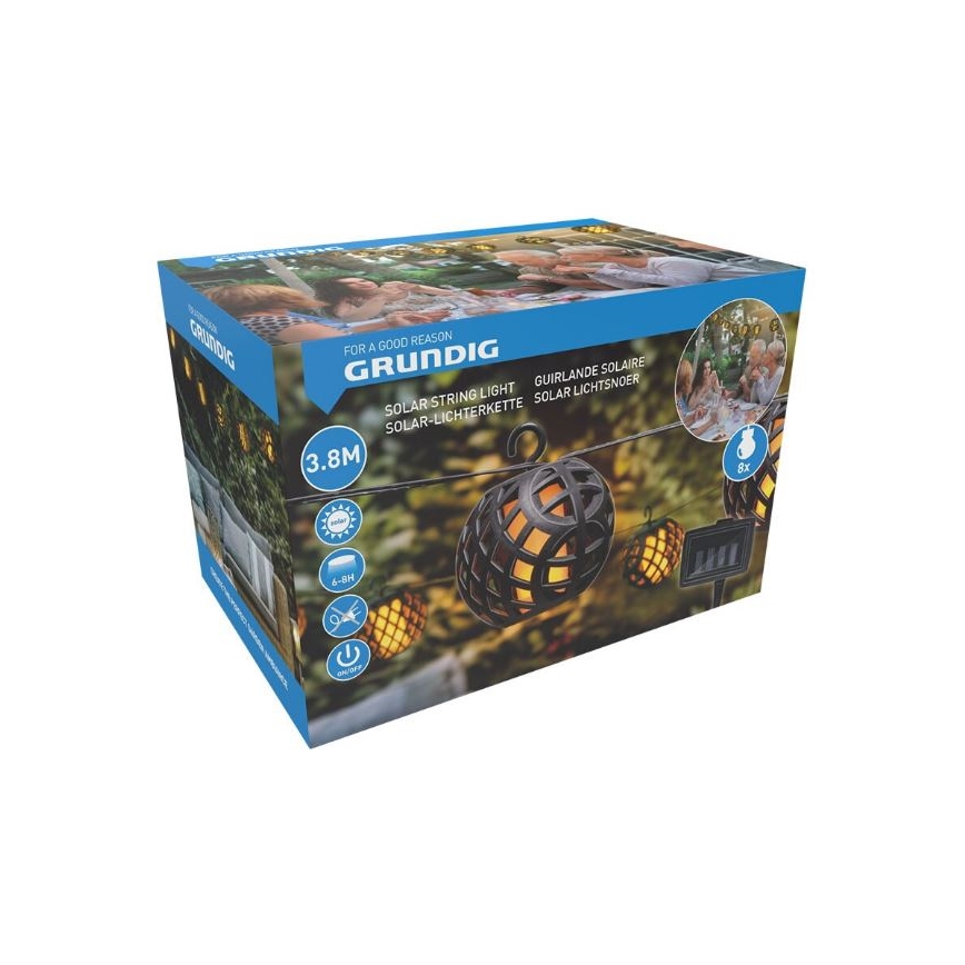LED Solar-Lichterkette 3,8 m 8xLED/1,2 V 600 mAh