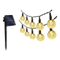 LED Solar-Lichterkette 30xLED/0,12W/1,2V 1xAA 3000K IP44 400 mAh
