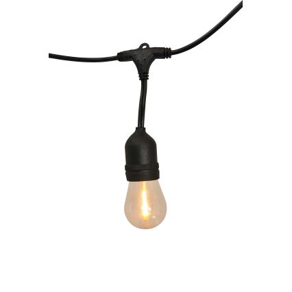 LED dimmbare solarbetriebene Außenlichterkette PARTY 10xE27/3,7V 1800 mAh 10 m IP44 + Fernbedienung