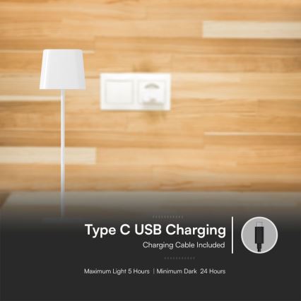 LED Solar dimmbare magnetische Touch-Ladestandleuchte LED/5W/5V 3000-6000K 3600 mAh IP65 weiß