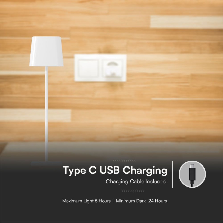 LED Solar dimmbare magnetische Touch-Ladestandleuchte LED/5W/5V 3000-6000K 3600 mAh IP65 weiß