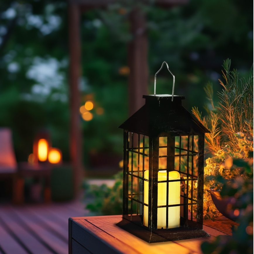 LED-Solar-Pendelleuchte LED/0,02W/1,2V 2700K IP44 schwarz