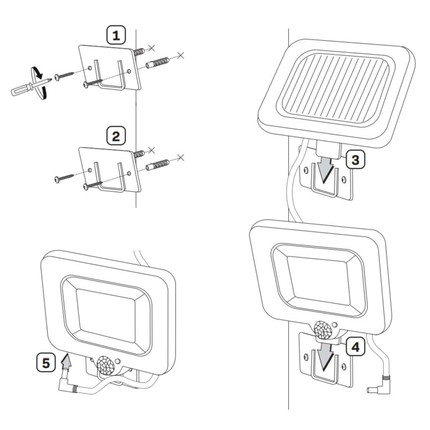 LED-Solar-Strahler mit Sensor DUO LED/1W/3,7V IP44
